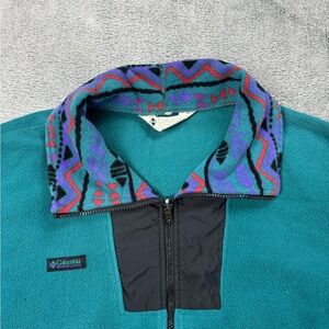 Vintage Columbia with Aztec style Fleece 80’s Full Zip Large